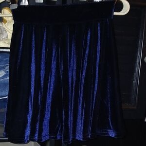 Glamorous Velvet Navy Skater Skirt